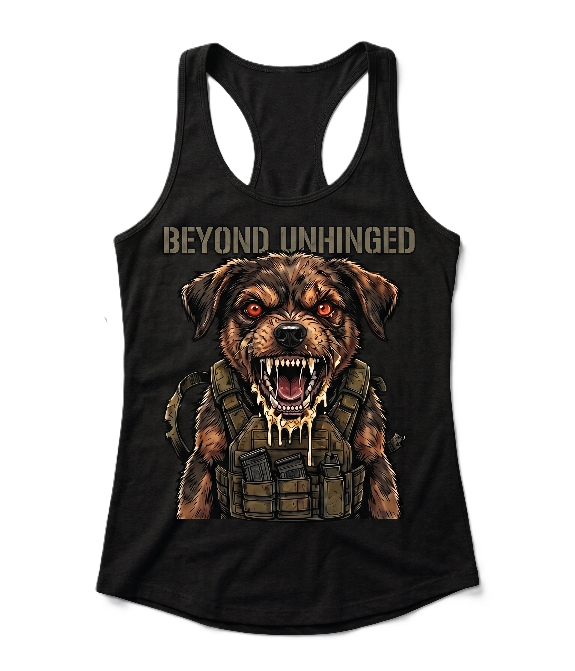 Beyond Unhinged — Tactical Pup Women's CVC Racerback Tank Top