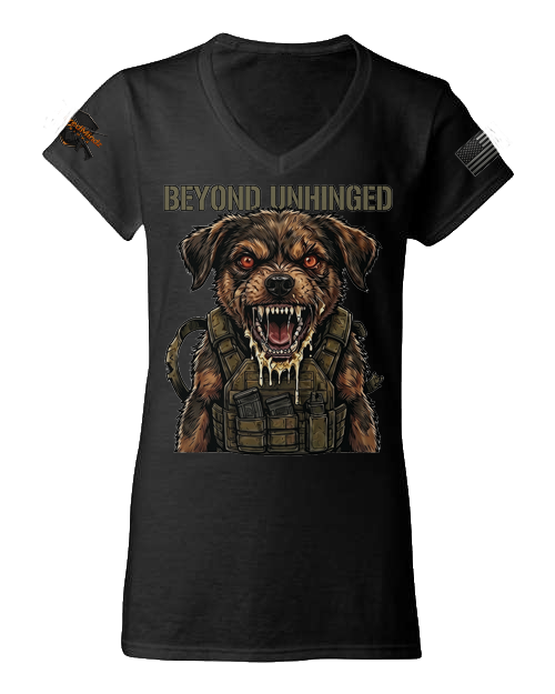 Beyond Unhinged V2— Tactical Pup Women's V-Neck Tee