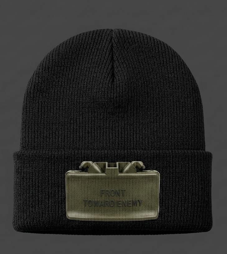 Front Toward Enemy — Claymore Mine Knit Beanie