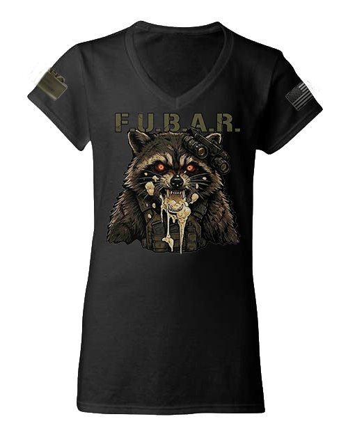 F.U.B.A.R. — Tactical Raccoon Women's V-Neck Tee