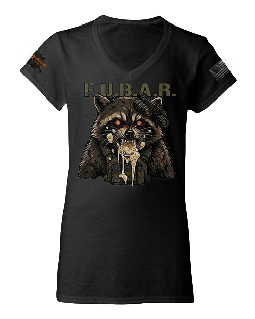 F.U.B.A.R. V2 — Tactical Raccoon Women's V-Neck Tee