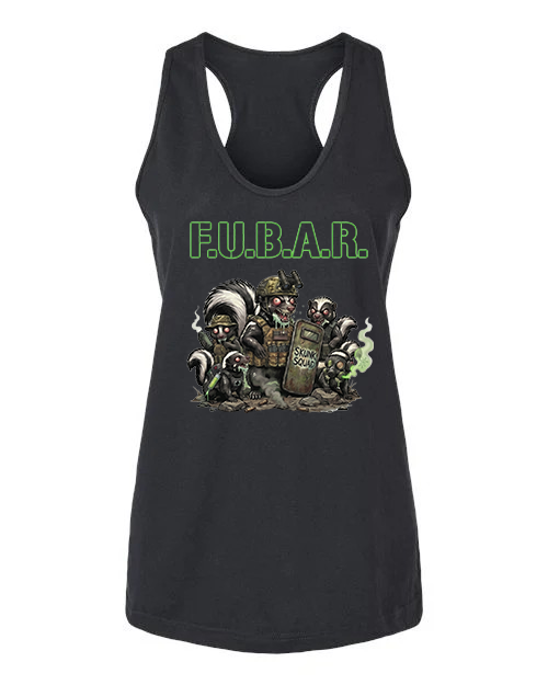 F.U.B.A.R. Tactical Skunk Squad Women's CVC Racerback Tank Top