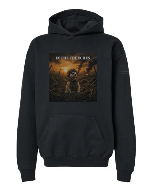 In The Trenches — Tactical Meerkat Safe for School Youth Hoodie