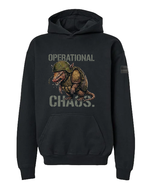 Operational Chaos (Safe for School) — Tactical Armadillo Youth Hoodie