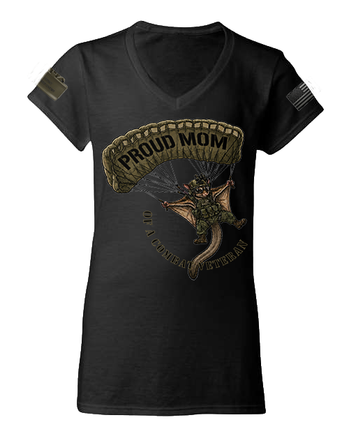 Proud Mom Of A Combat Veteran — Women's V-Neck Tee