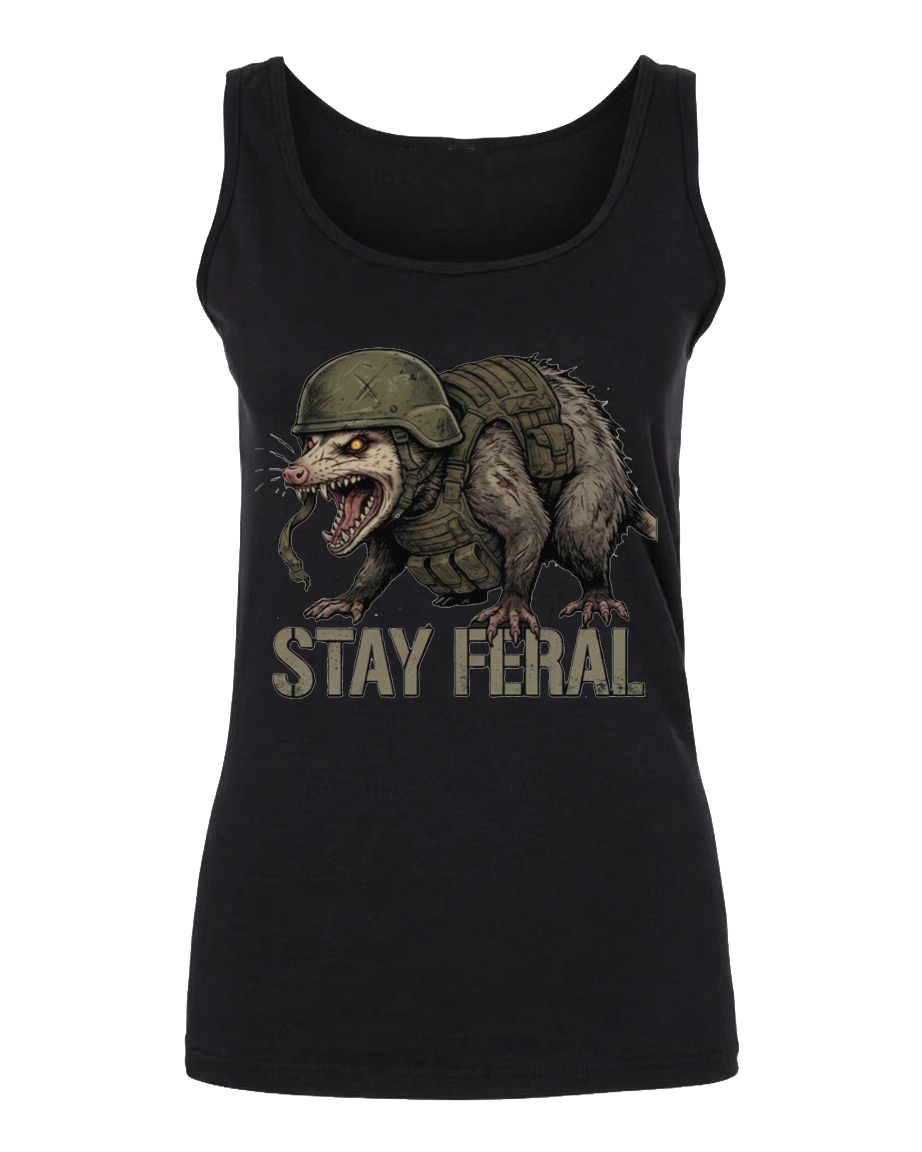 Stay Feral — Tactical Opossum Women's Softstyle Tank Top