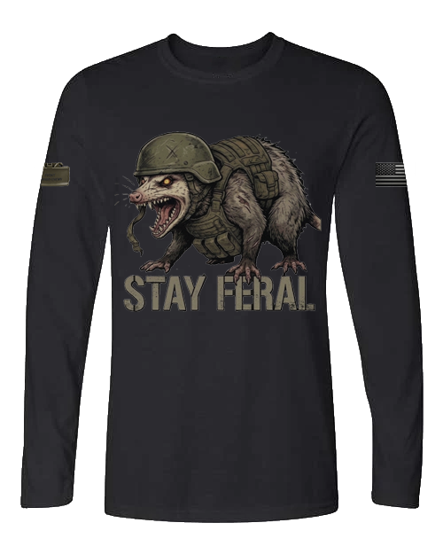Stay Feral — Tactical Opossum Long Sleeve Tee
