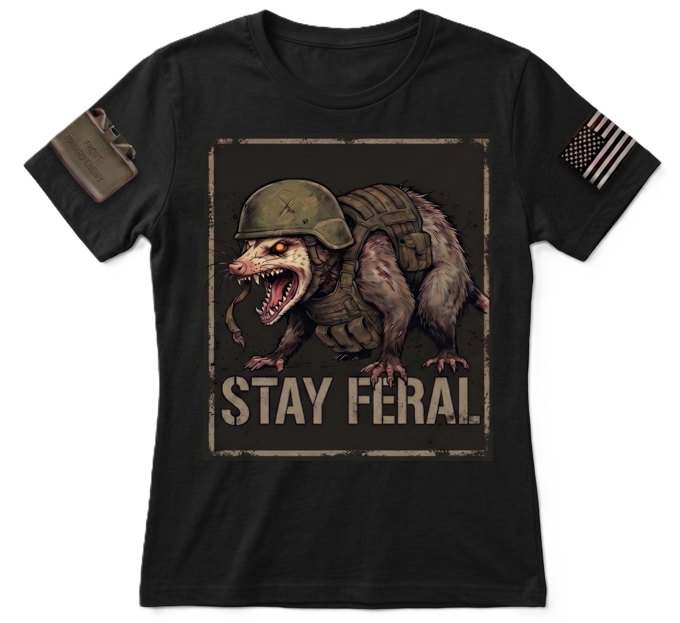 Stay Feral — Tactical Opossum Women's Graphic Tee