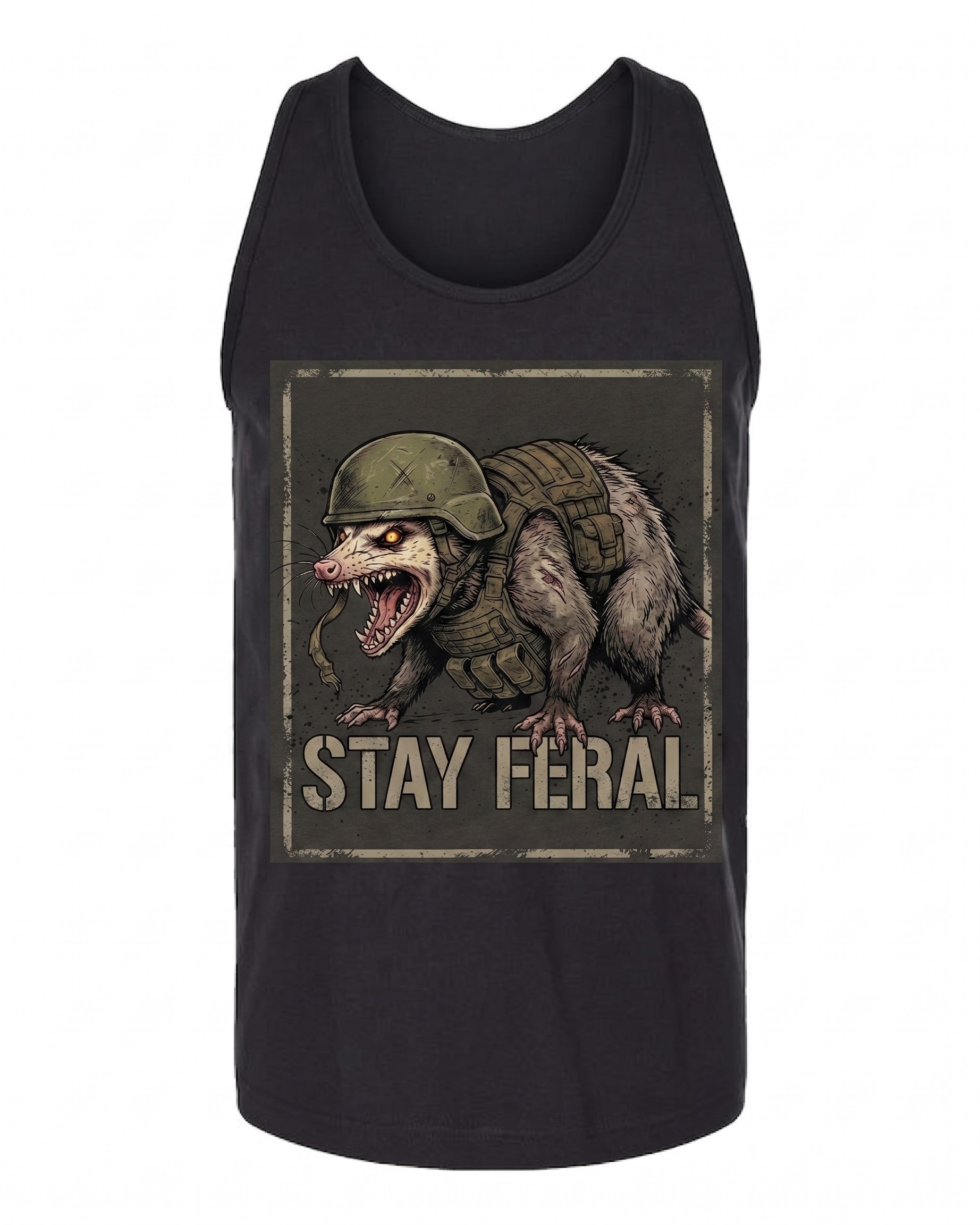 Stay Feral — Tactical Opossum Unisex Tank Top