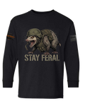 Stay Feral V2 — Tactical Opossum Youth Long Sleeve Tee