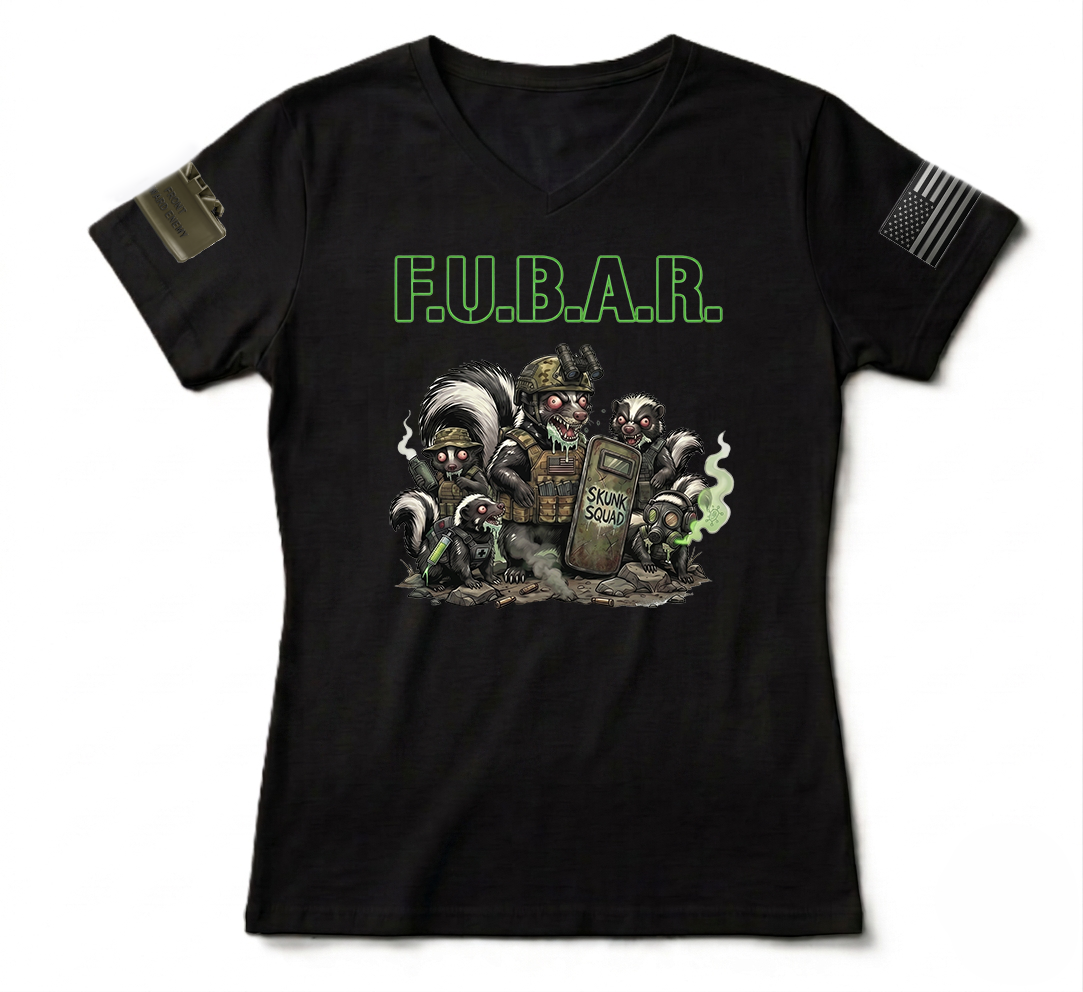 F.U.B.A.R. Tactical Skunk Squad Women's V-Neck Tee
