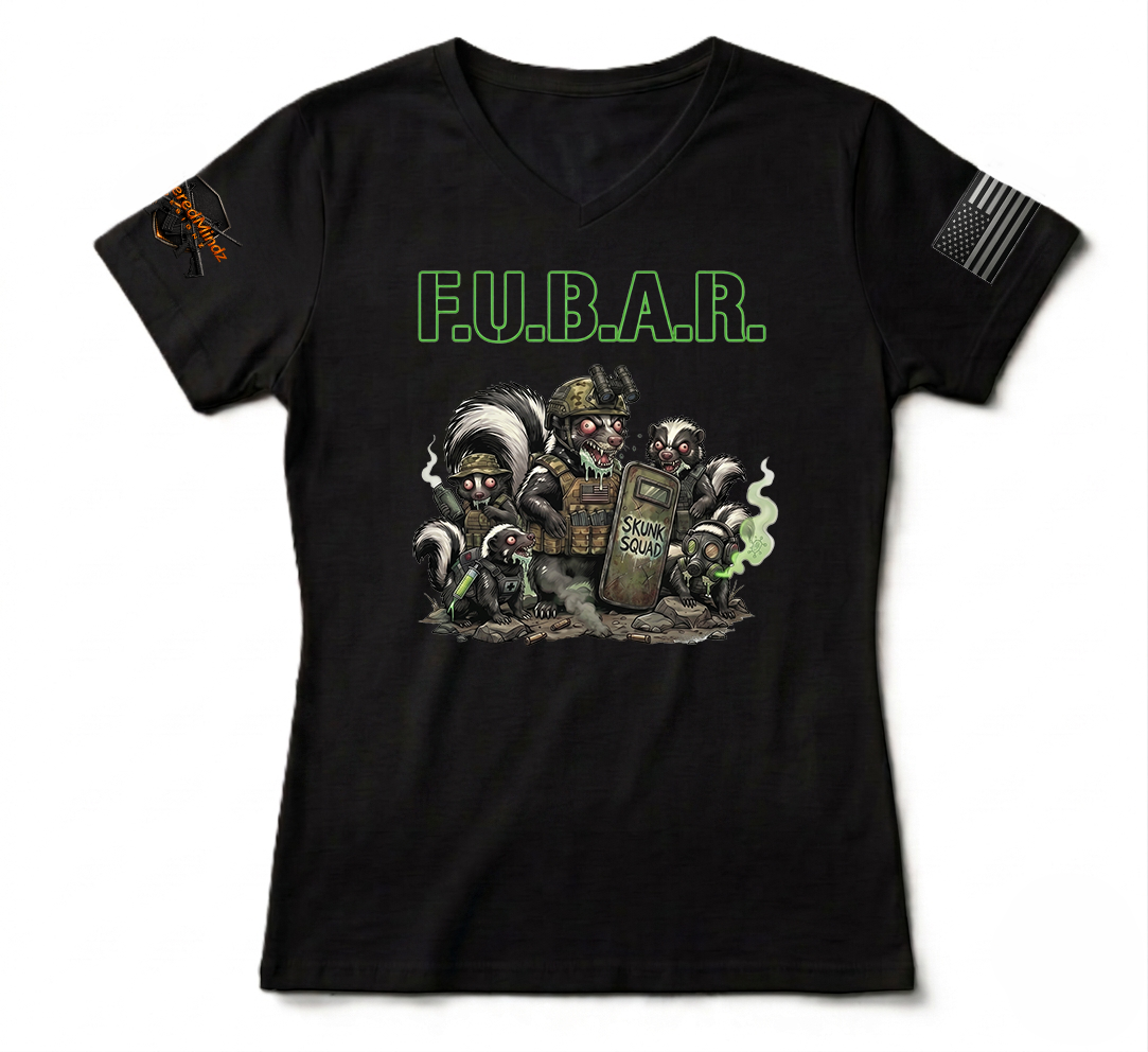 F.U.B.A.R. Tactical Skunk Squad Women's V-Neck Tee V2